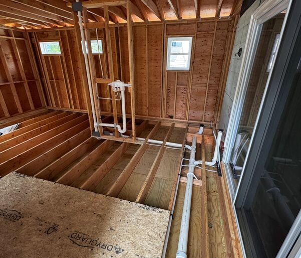 New Construction Bathroom Rough-In in Harbour View, Suffolk